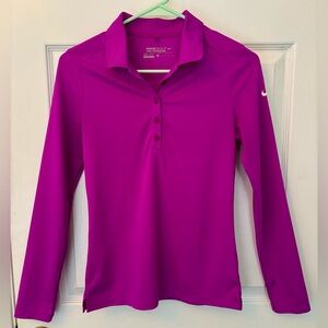 Nike Golf Women’s Fuchsia Dri-Fit Long Sleeve Shirt, size XS